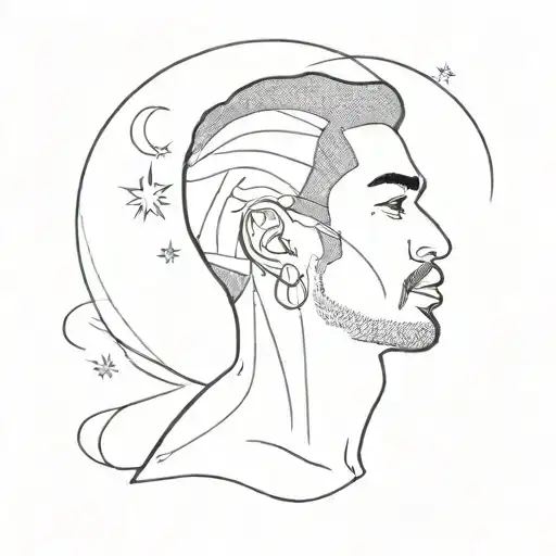 kid cudi man on the moon original tatoo tattoo design idea