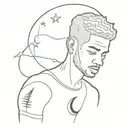 kid cudi man on the moon original tatoo tattoo design idea