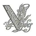 liguori text written vertically down tricep tattoo design idea