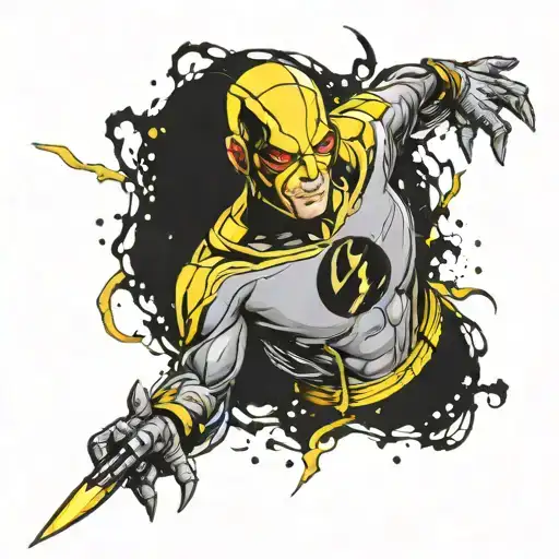 reverse flash tattoo design idea