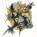 reverse flash tattoo design idea