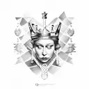 Queen chess tattoo design idea