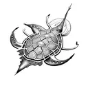 stingray with turtle tattoo design idea