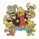 Bart Simpson, Tazmanian devil, popeye, beetle juice, tattoo design idea