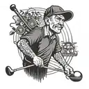 Rad Dad, golf club tattoo design idea