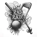 Rad Dad, golf club tattoo design idea