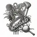 Rad Dad, golf club tattoo design idea