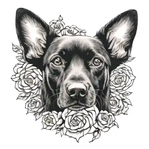 dog memorial tatto inspired by a dog named Winchester tattoo design idea