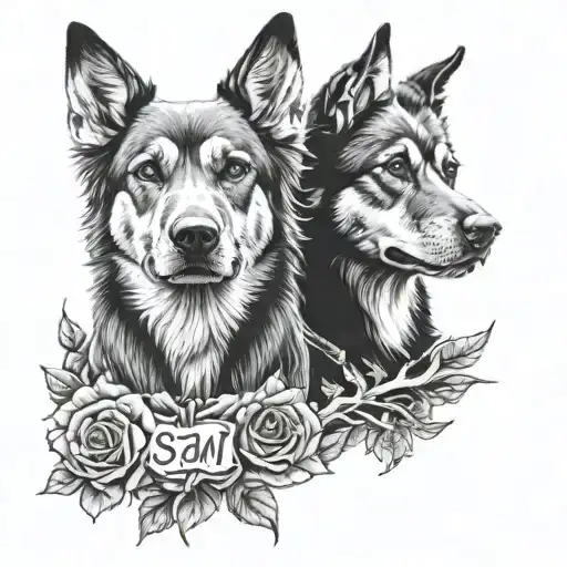 dog memorial tatto inspired by the tv show characters Sam and dean winchester tattoo design idea