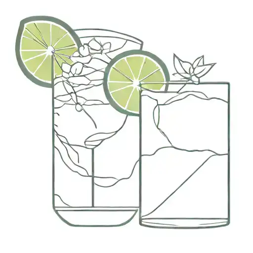 short glass margarita tattoo design idea
