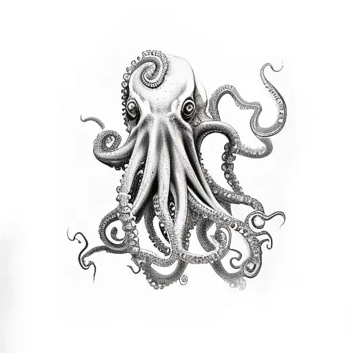 zombie octopus tattoo design idea