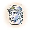 Alexander the great statue face tattoo design idea
