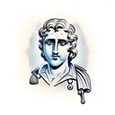 Alexander the great statue face tattoo design idea