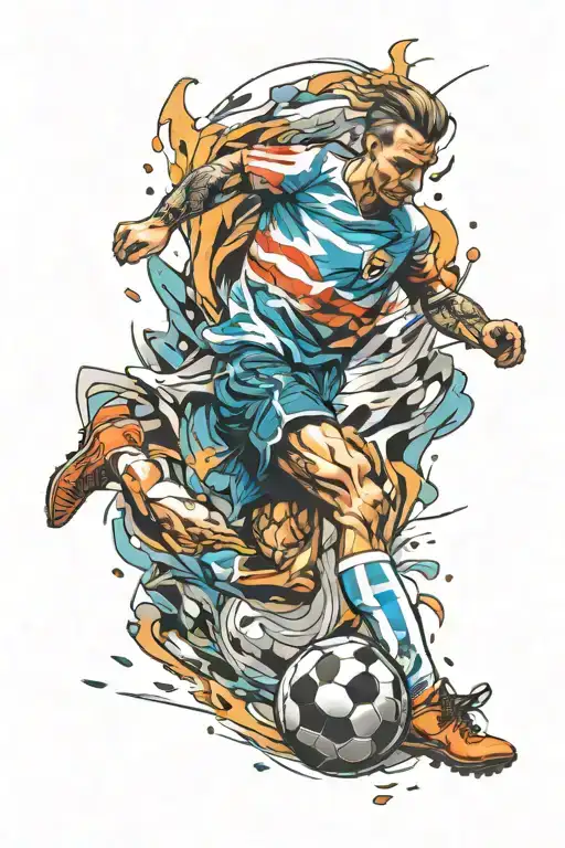 risk taker/soccer/running freely symbolizing freedom/ tattoo design idea
