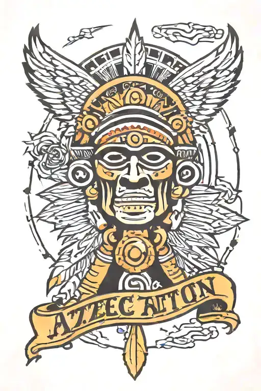 Aztec / risk nothing gain nothing / freedom / run strong tattoo design idea