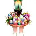 giant Easter basket back piece tattoo design idea