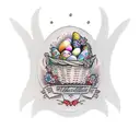 giant Easter basket back piece tattoo design idea