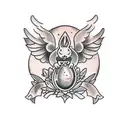 giant Easter basket back piece tattoo design idea