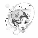 pinup brunette nurse tattoo design idea