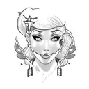 pinup brunette nurse tattoo design idea