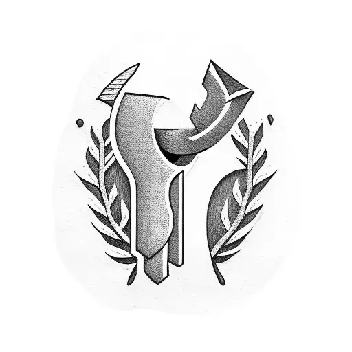 wood axe tattoo design idea