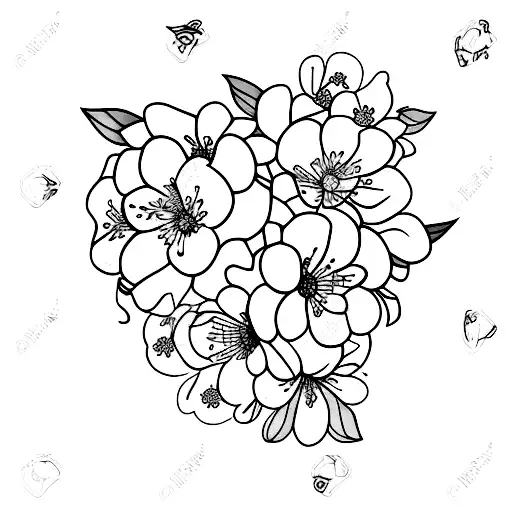 Cherry Blossom collarbone  tattoo design idea