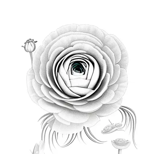 Ranunculus repens & Codonopsis forrestii i drew for a tattoo design for  another redditor : r/houseplants
