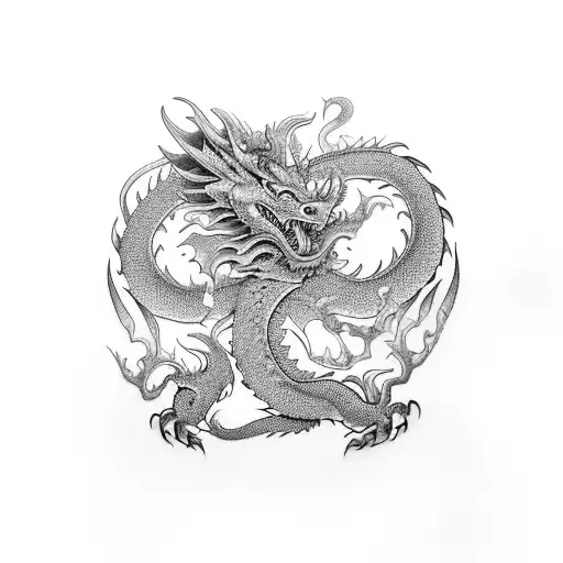 An elaborate dragon made of camera lenses and film reels tattoo design idea