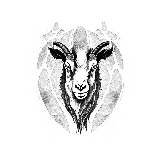 angry goat for under hand tattoo design idea
