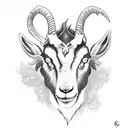 angry goat for under hand tattoo design idea
