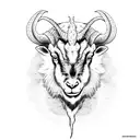 angry goat for under hand tattoo design idea