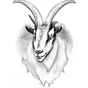 angry goat for under hand tattoo design idea