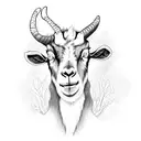 angry goat for under hand tattoo design idea
