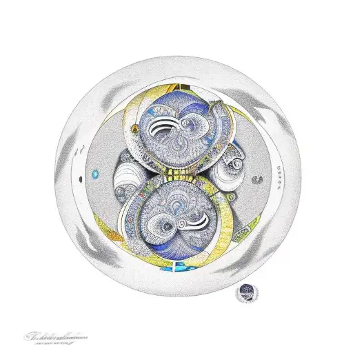 France and Africa continent as yin yang sign  tattoo design idea