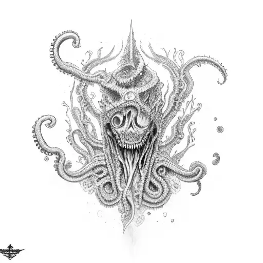 Lovecraftion  full sleeve tattoo design idea