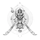 hanuman's mace tattoo design idea