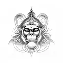 hanuman's mace tattoo design idea
