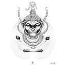 hanuman's mace tattoo design idea