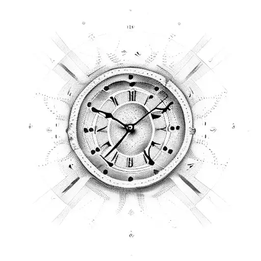 old two different clock tattoo design idea