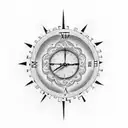 old two different clock tattoo design idea