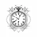 old two different clock tattoo design idea