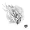 Flaming phoenix rising from the ashes tattoo design idea