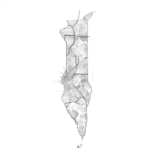 a map of israel tattoo design idea