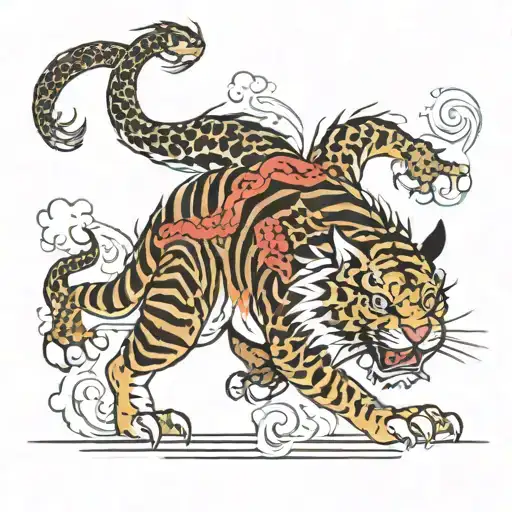 dragon tiger tattoo design idea