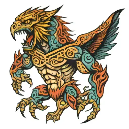 Greek monster tattoo design idea