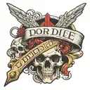 test "do or die" hidden with design tattoo design idea