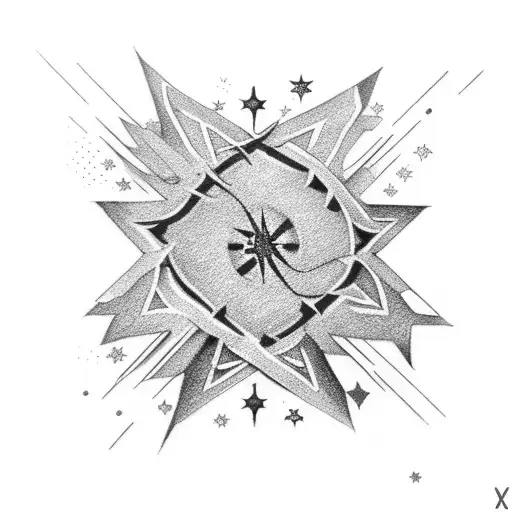 southern cross with religious images instead of stars tattoo design idea