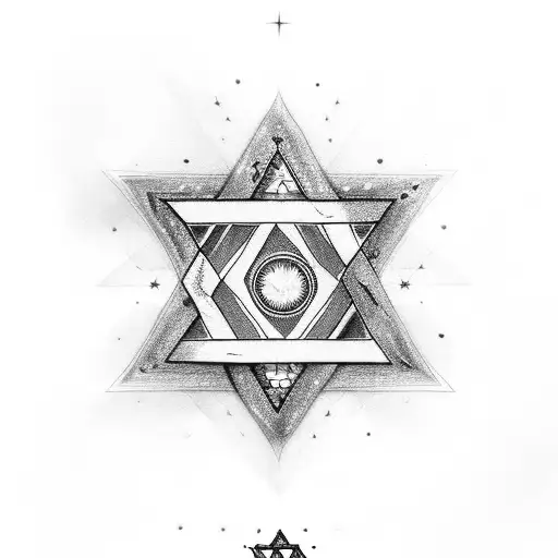 southern cross with star of david tattoo design idea