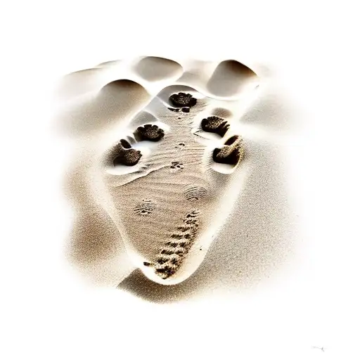 footprints of God on the sands of the beach tattoo design idea