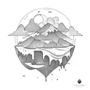 floating island tattoo design idea